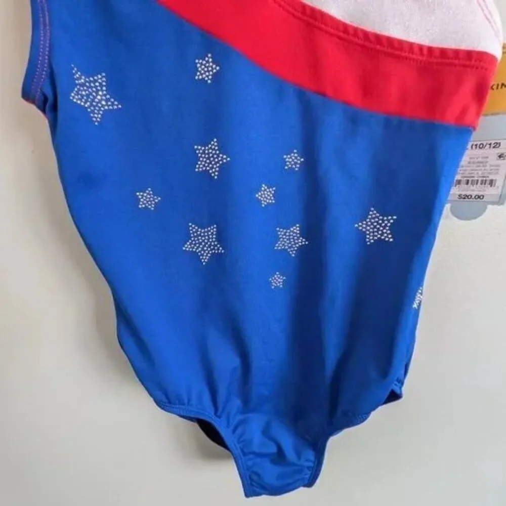 CAT & JACK Girl's Red, White & Blue One-Piece Bathing Suit Size L (10/12)
